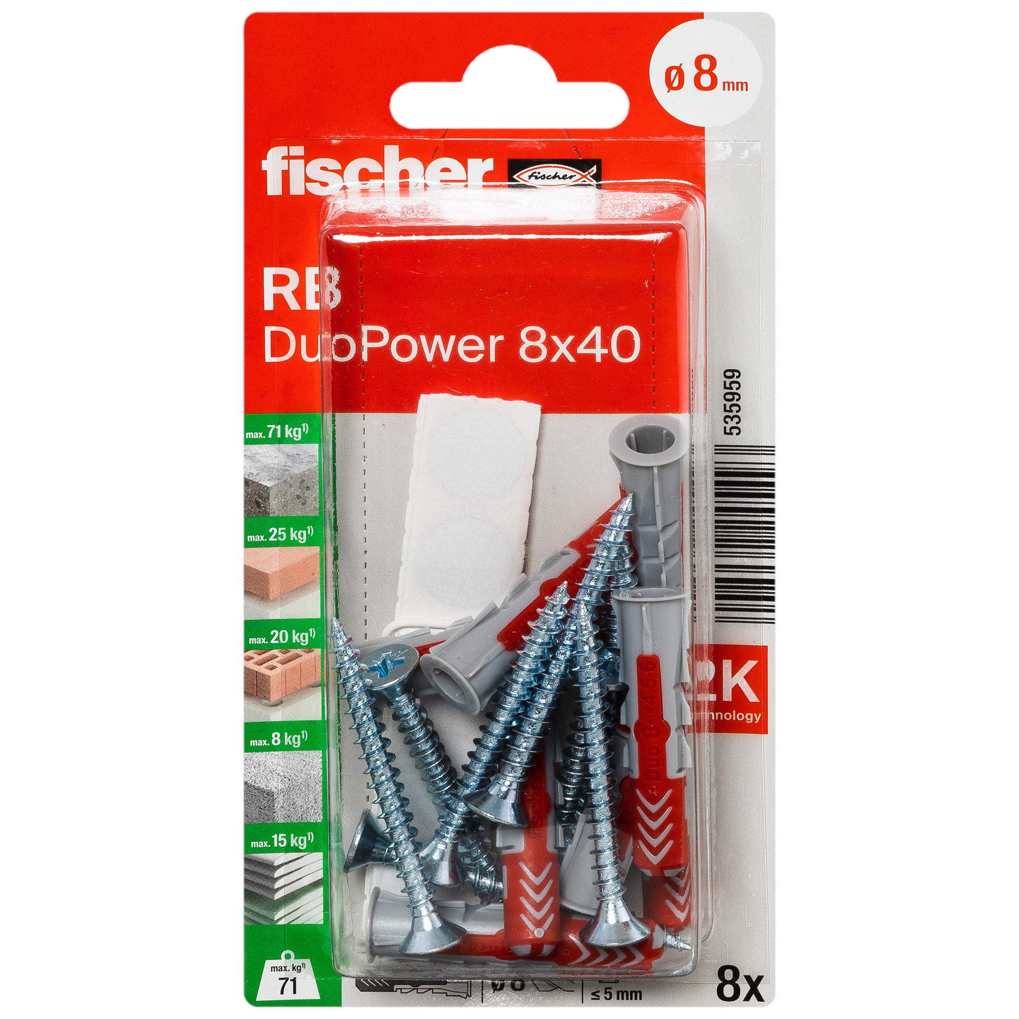 Regalbefestigung 'DuoPower' 4 mm 8 Stück
