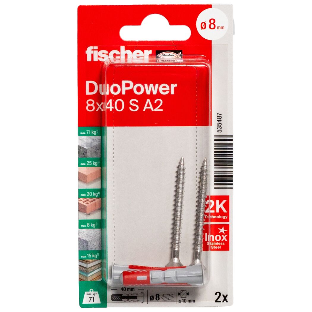 Montage-Set 'DuoPower'  Dübel und Schraube Ø 8 x 40 mm 4-teilig