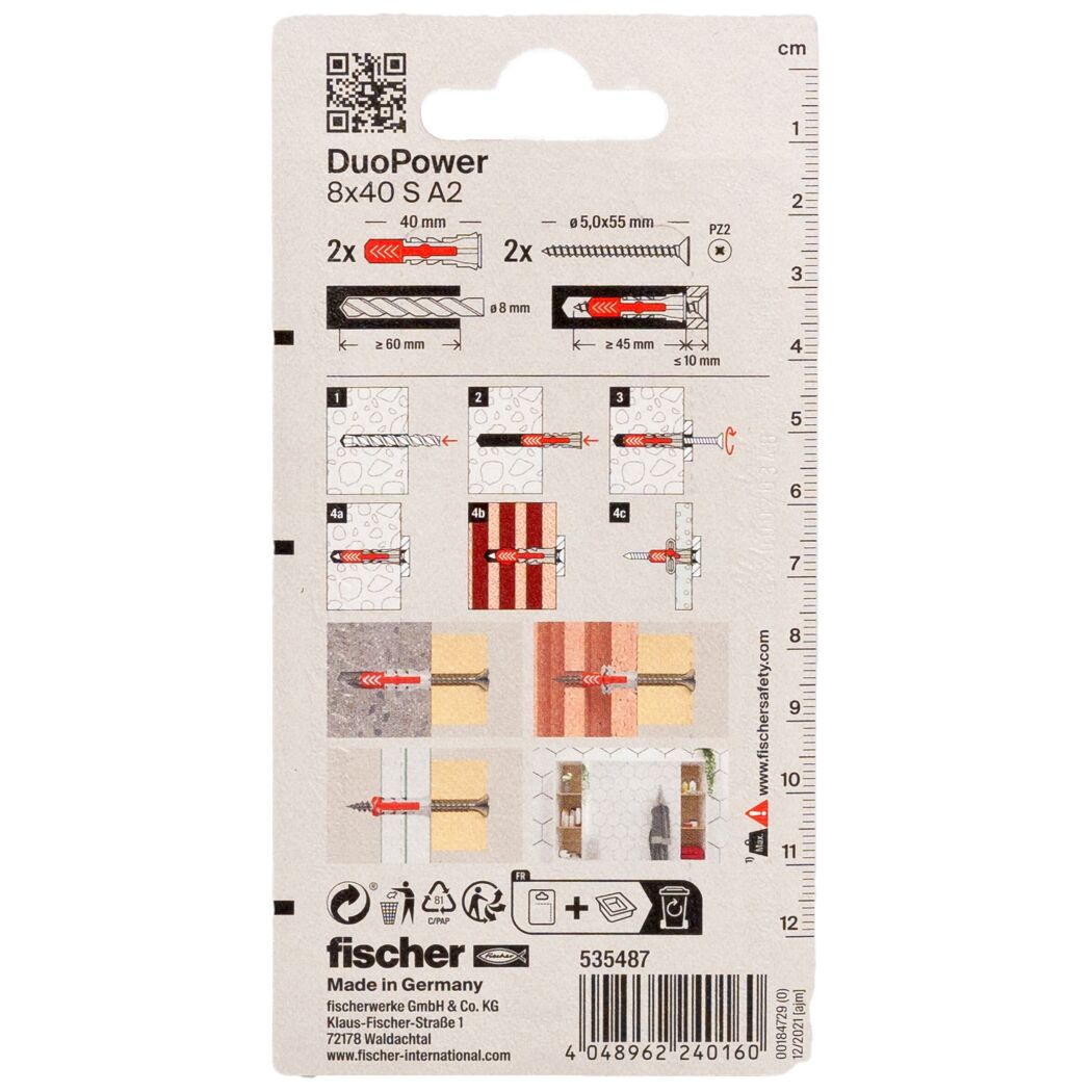 Montage-Set 'DuoPower'  Dübel und Schraube Ø 8 x 40 mm 4-teilig