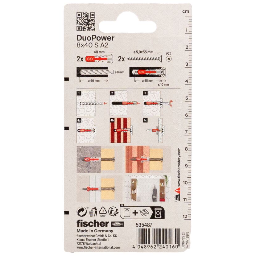Montage-Set 'DuoPower'  Dübel und Schraube Ø 8 x 40 mm 4-teilig