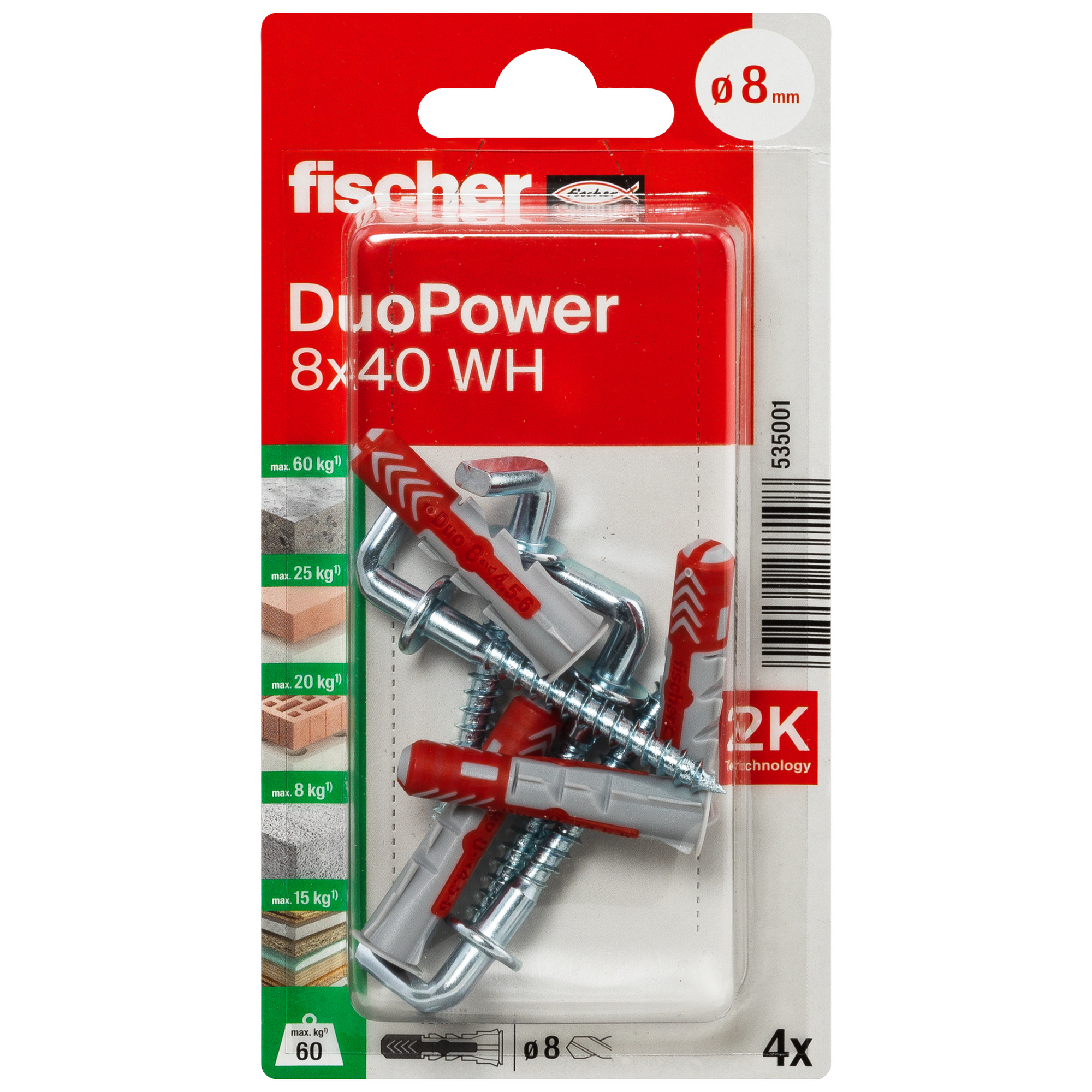 DuoPower 'WH' Ø 8 x 4 mm 4 Stück