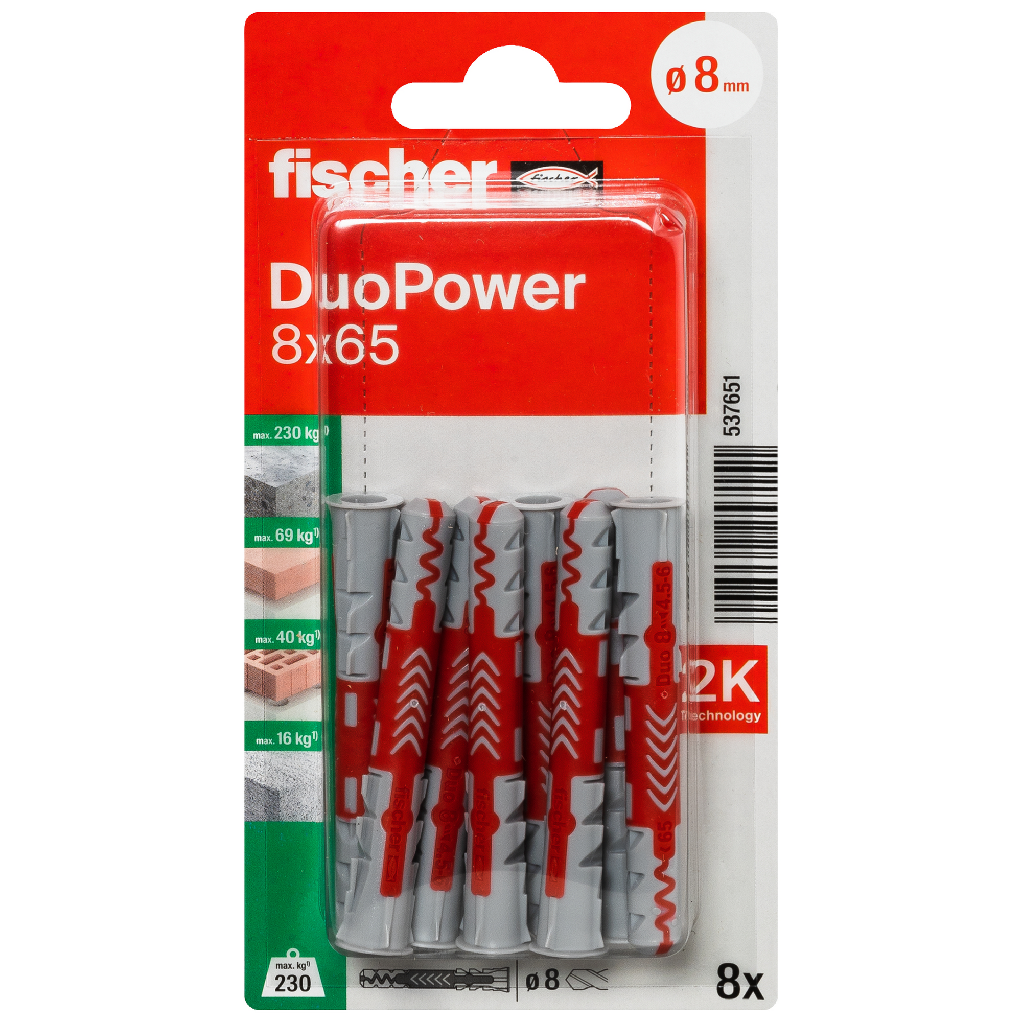 DuoPower Ø 8 x 6,5 mm 8 Stück