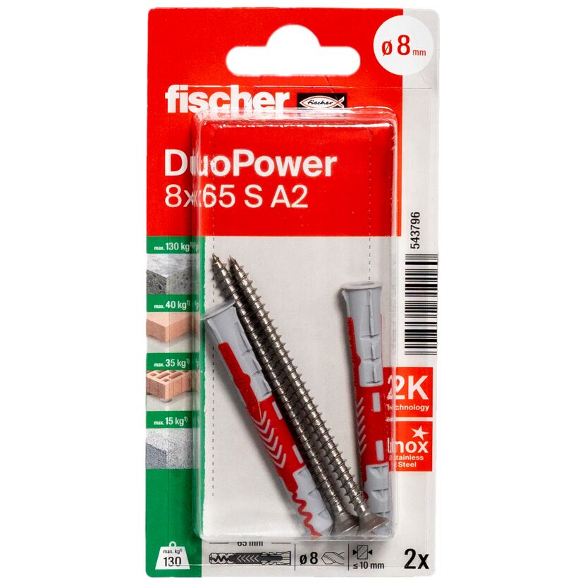 DuoPower 'S' Ø 8 x 6,5 mm 2 Stück