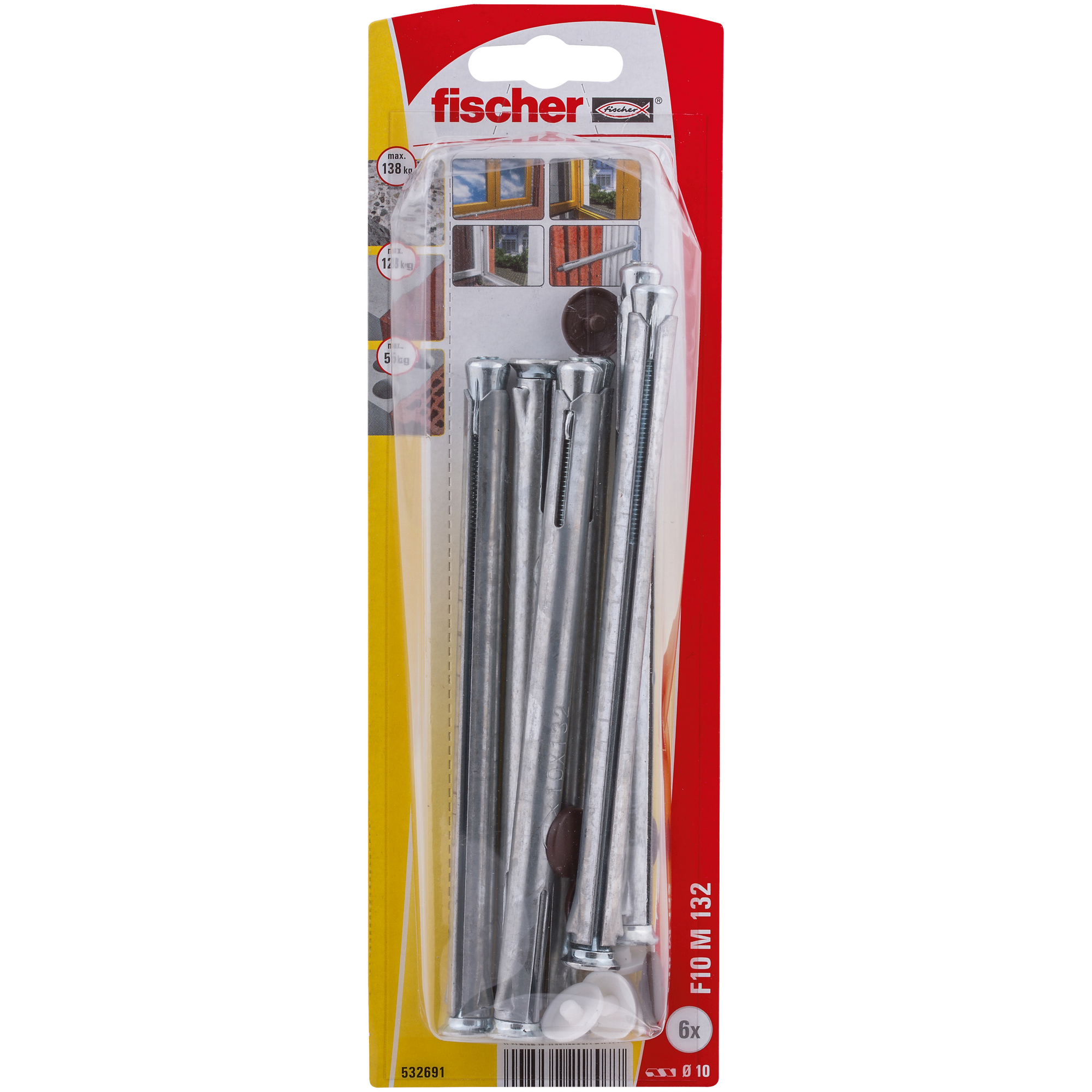 Fensterrahmendübel 'F M' 13,2 mm 6 Stück