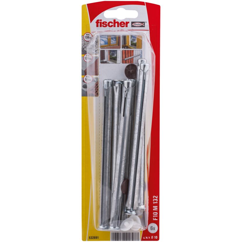 Fensterrahmendübel 'F M' 13,2 mm 6 Stück