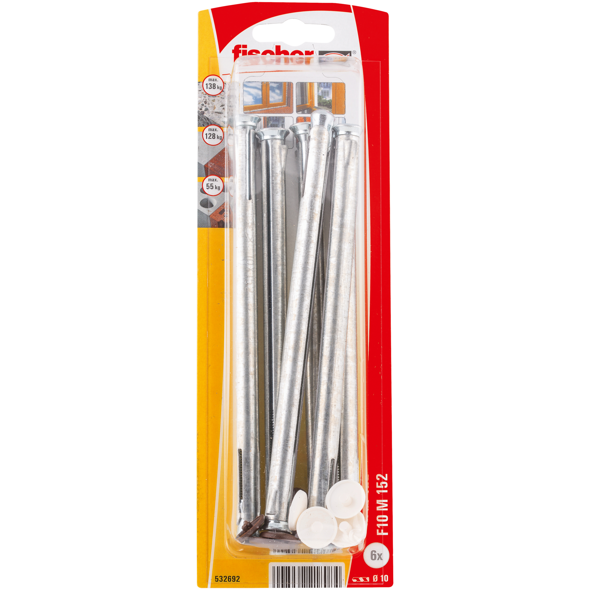 Fensterrahmendübel 'F M' 15,2 mm 6 Stück