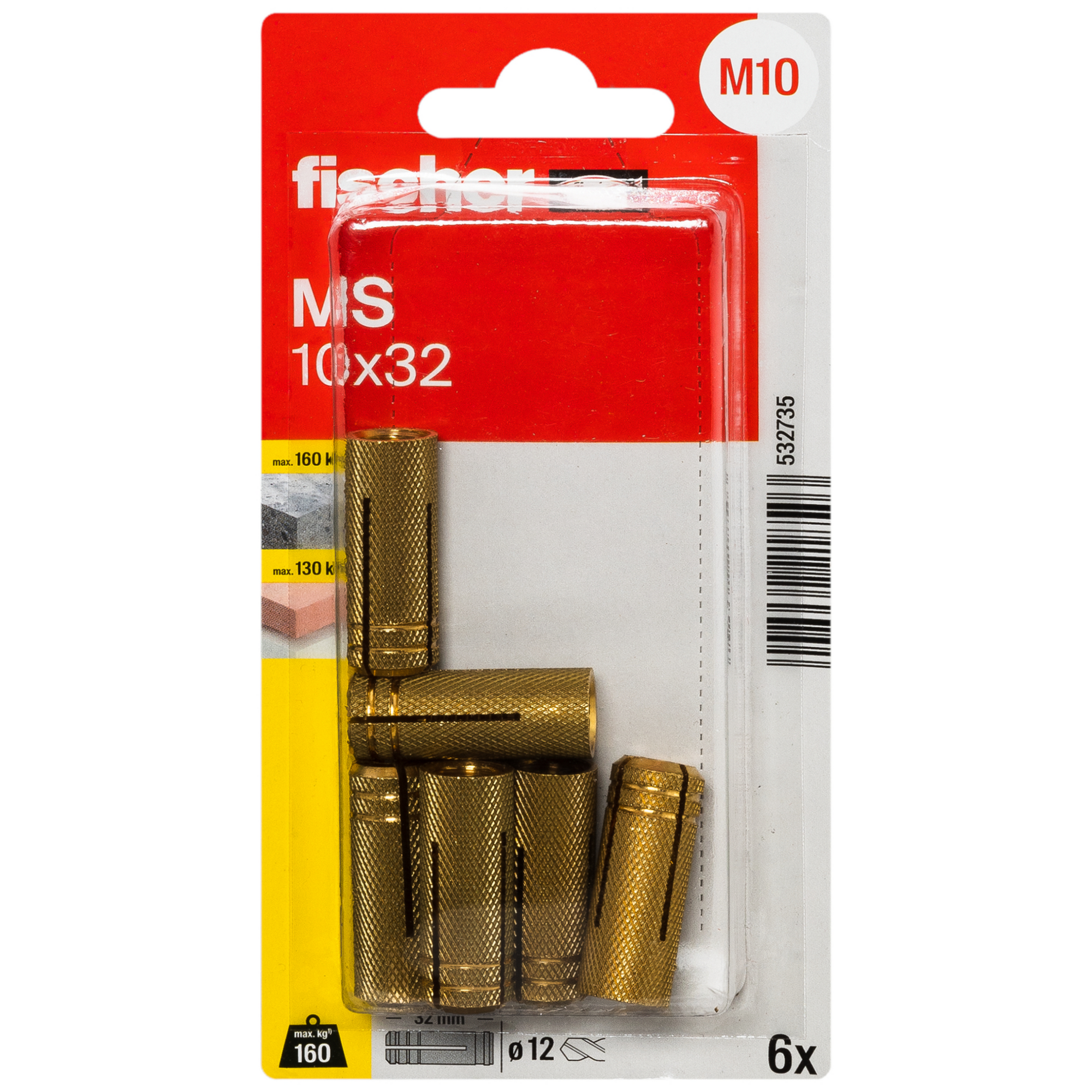 Messingdübel 'MS' 3,2 mm 6 Stück