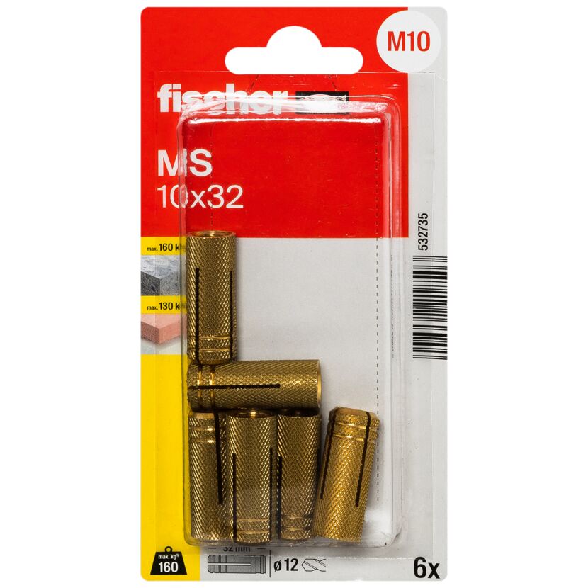 Messingdübel 'MS' 3,2 mm 6 Stück