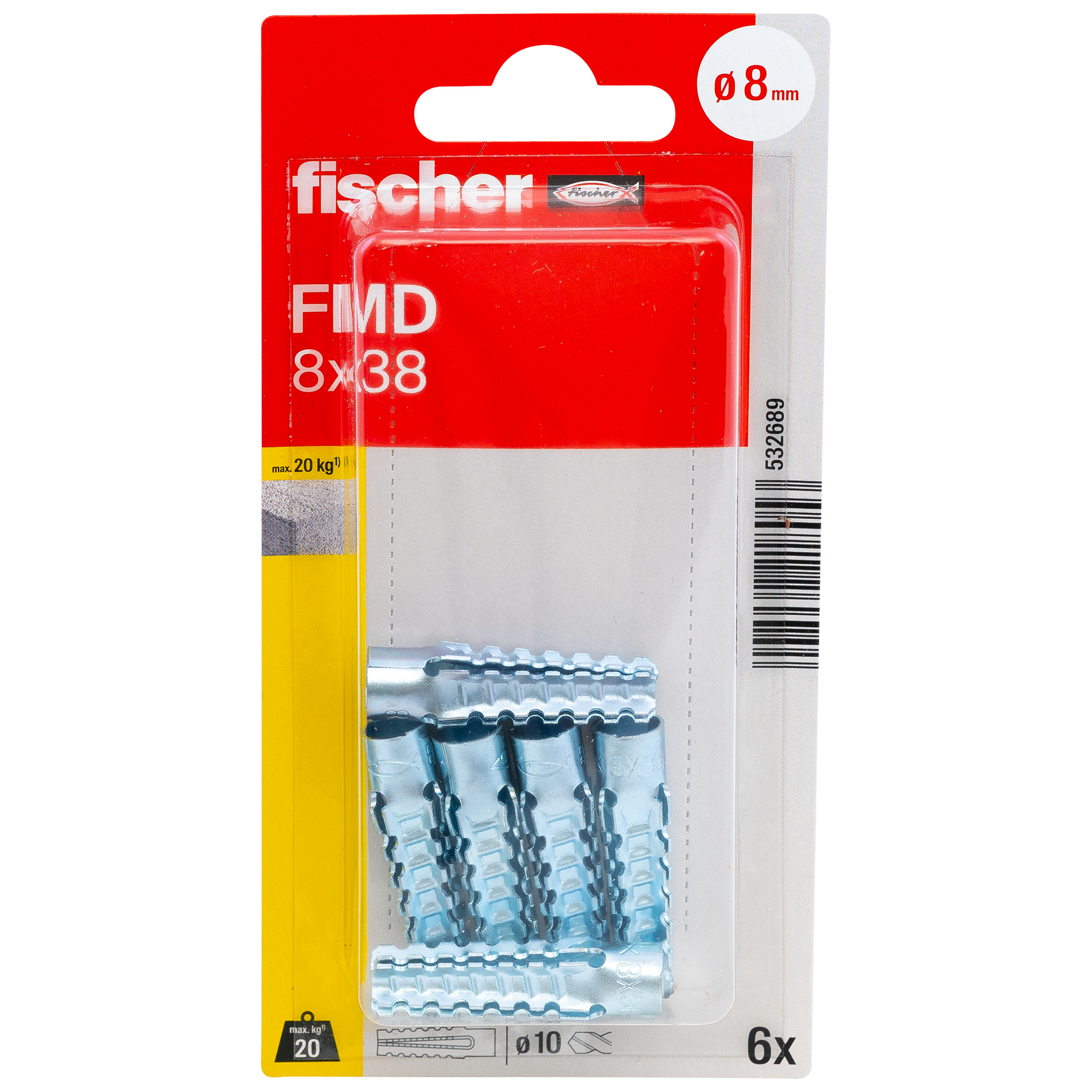 Metallspreizdübel 'FMD' 3,8 mm 6 Stück