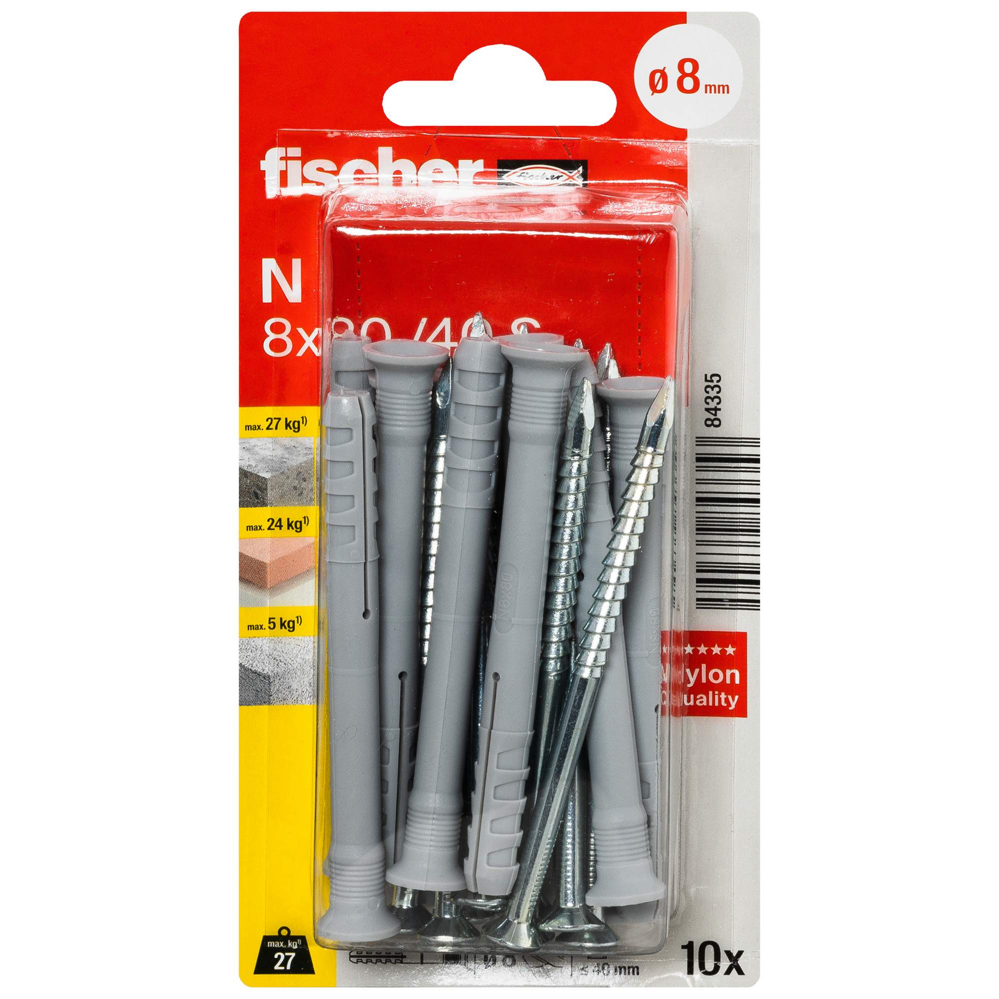 Nageldübel 'N S' 8 mm 10 Stück