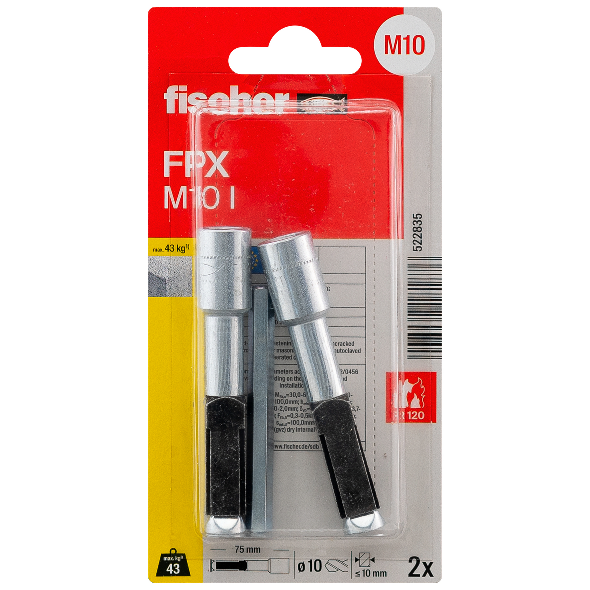 Porenbetonanker 'FPX I M10' 7,5 mm 2 Stück