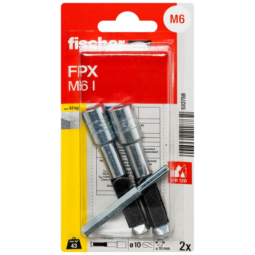 Porenbetonanker 'FPX-I' M6 3-teilig