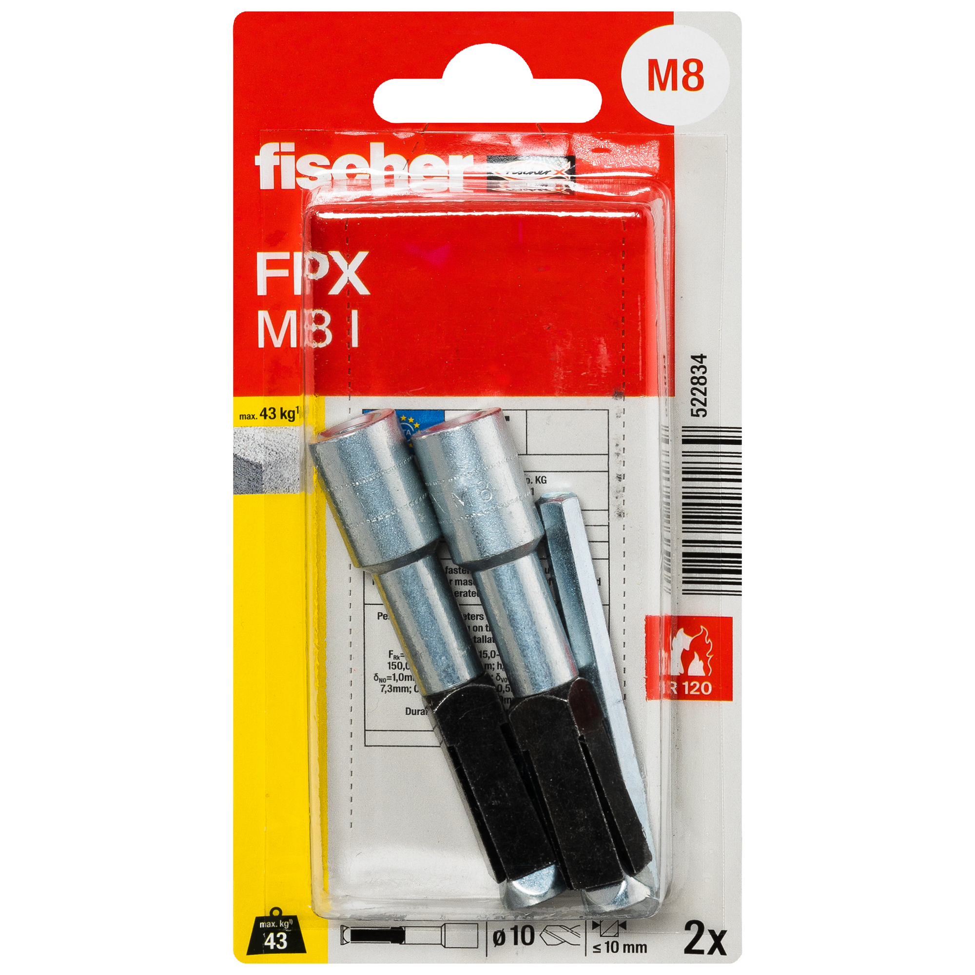 Porenbetonanker 'FPX I M8' 7,5 mm 2 Stück