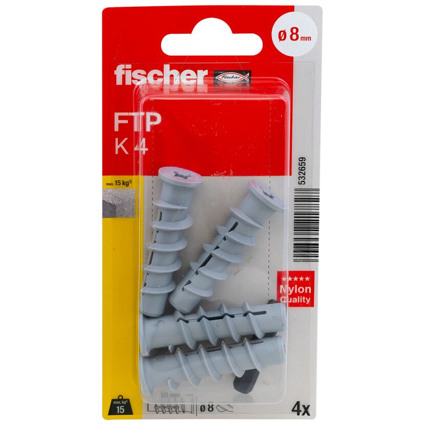 Porenbetondübel 'Turbo FTP K' 5 mm 4 Stück