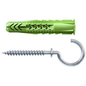 Universaldübel UX Green Ø 6 x 35 mm mit Rand und Rundhaken 8-teilig
