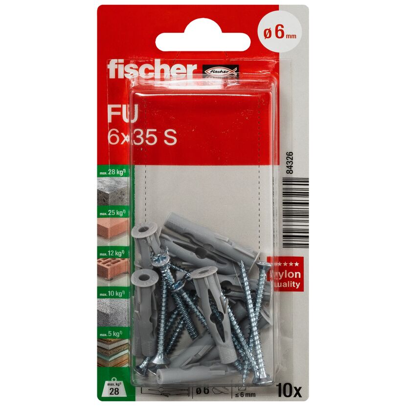 Universaldübel 'FU S' 3,5 mm 10 Stück