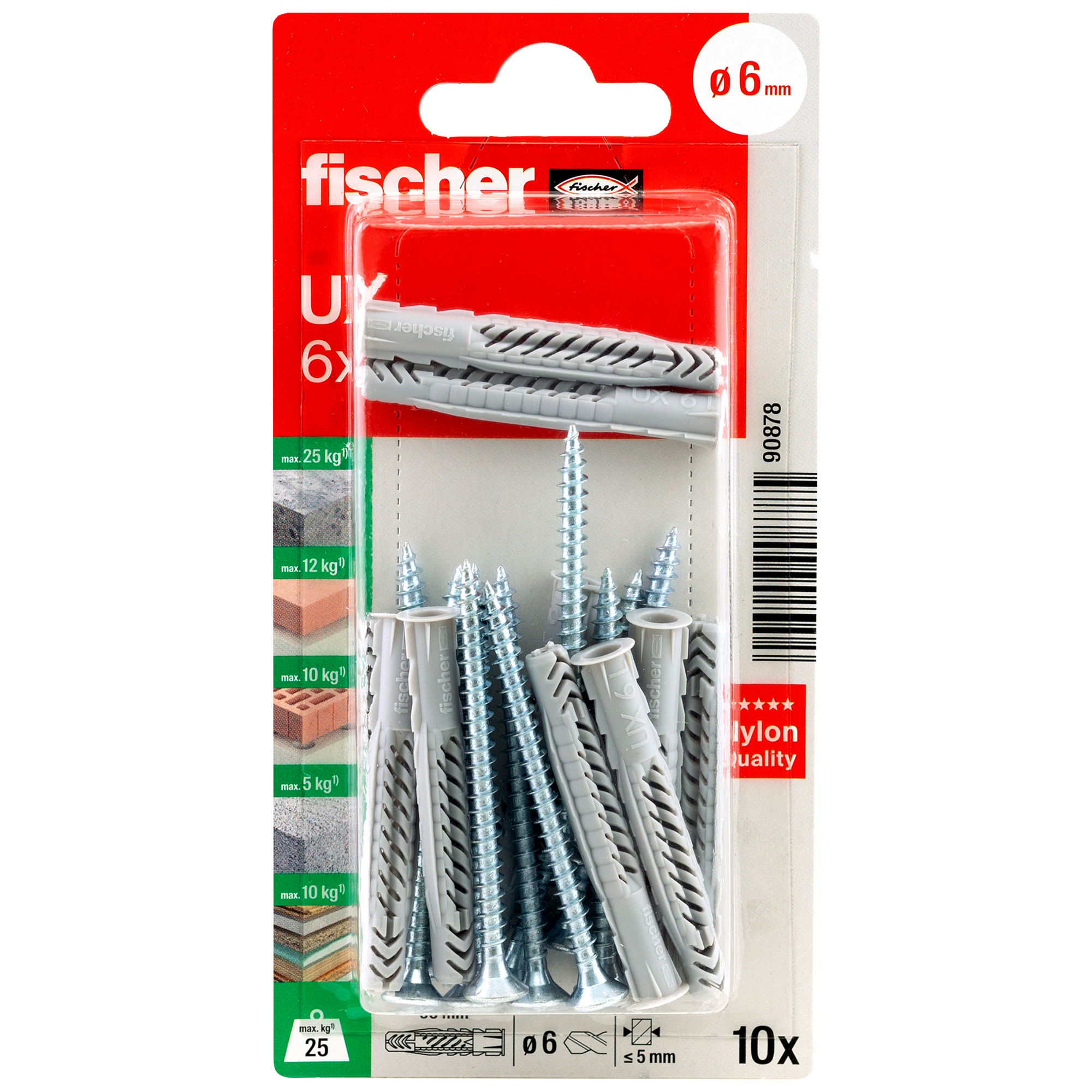Universaldübel 'UX R S' 5 mm 10 Stück