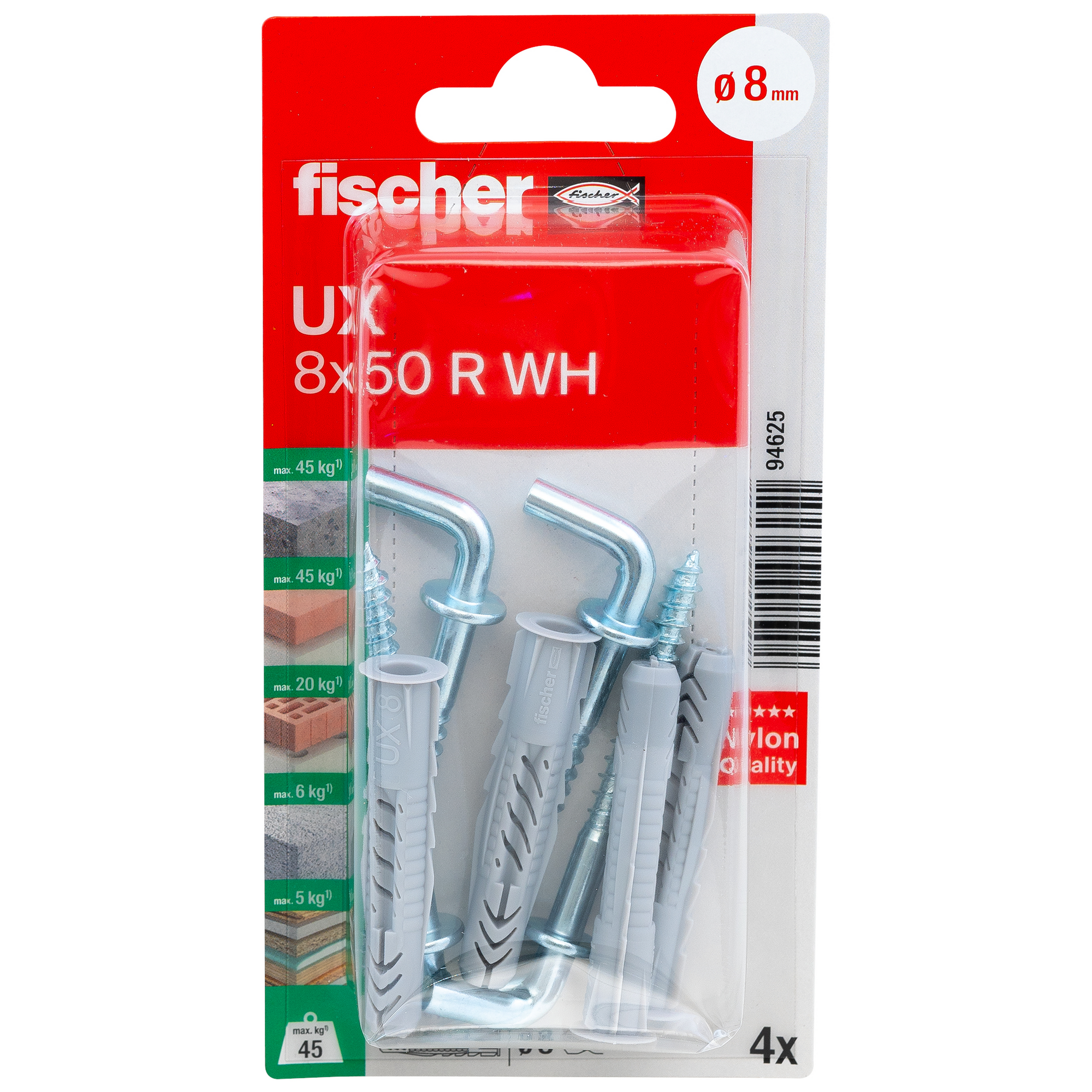 Universaldübel 'UX WH' 5 mm 4 Stück