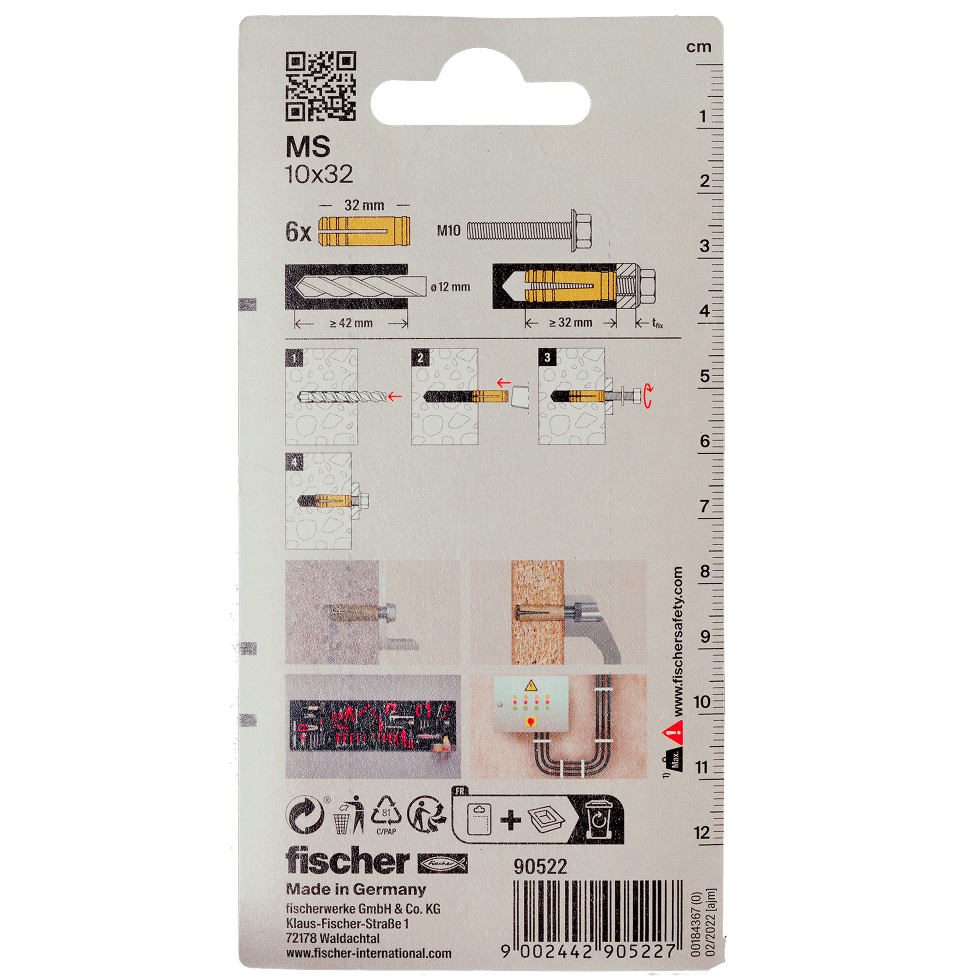 fischer Messingdübel MS 10 x 32 6 Stück + product picture