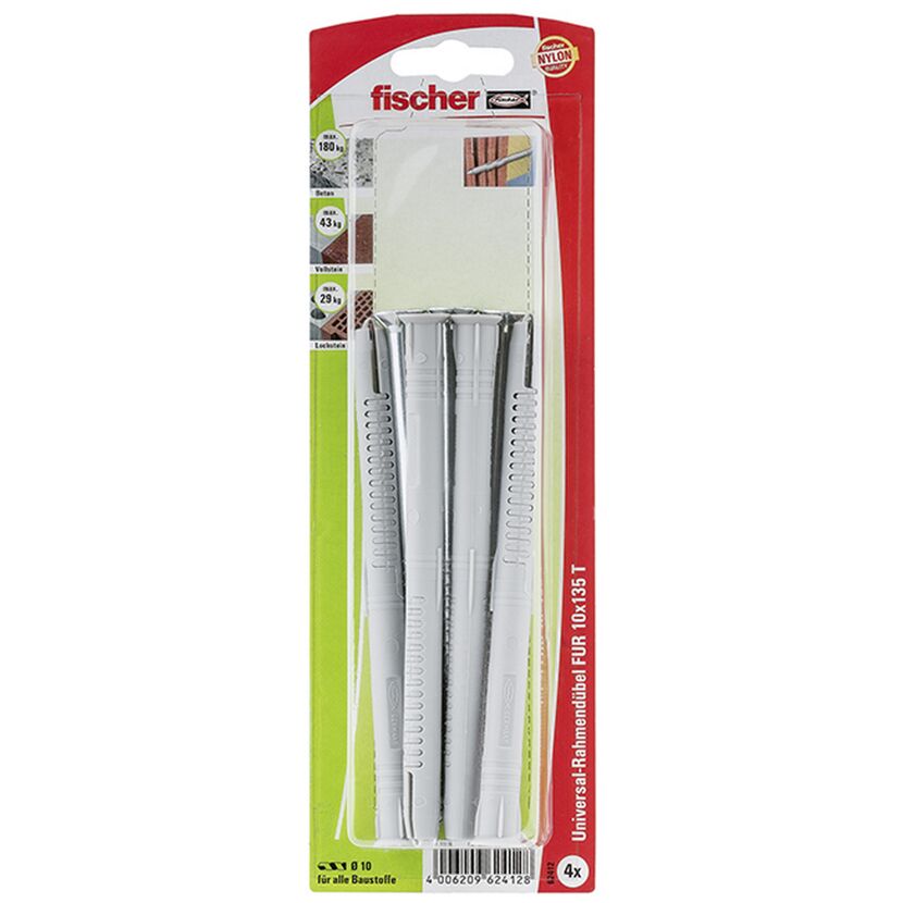 fischer Langschaftdübel FUR 10 x 135 T Senkkopfschraube 4 Stück
