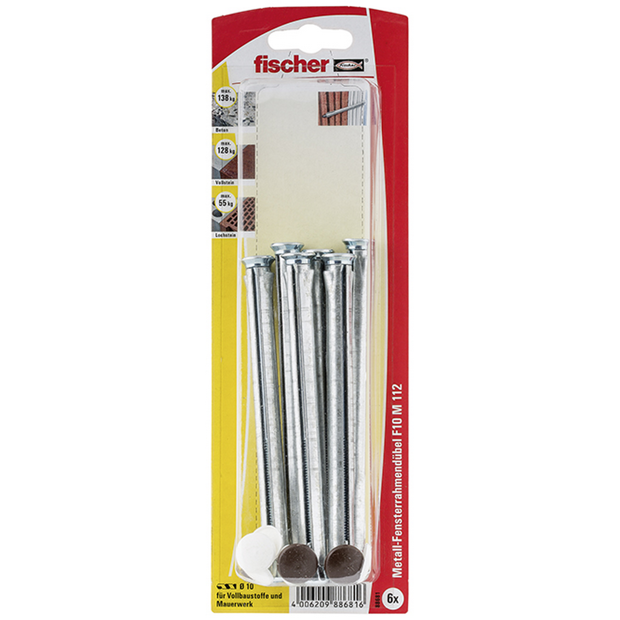 fischer Fensterrahmendübel F 10 M 112 6 Stück + product picture