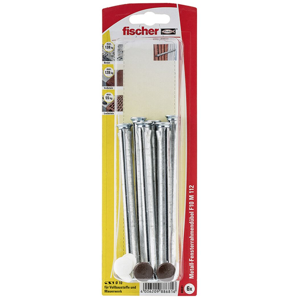 fischer Fensterrahmendübel F 10 M 112 6 Stück