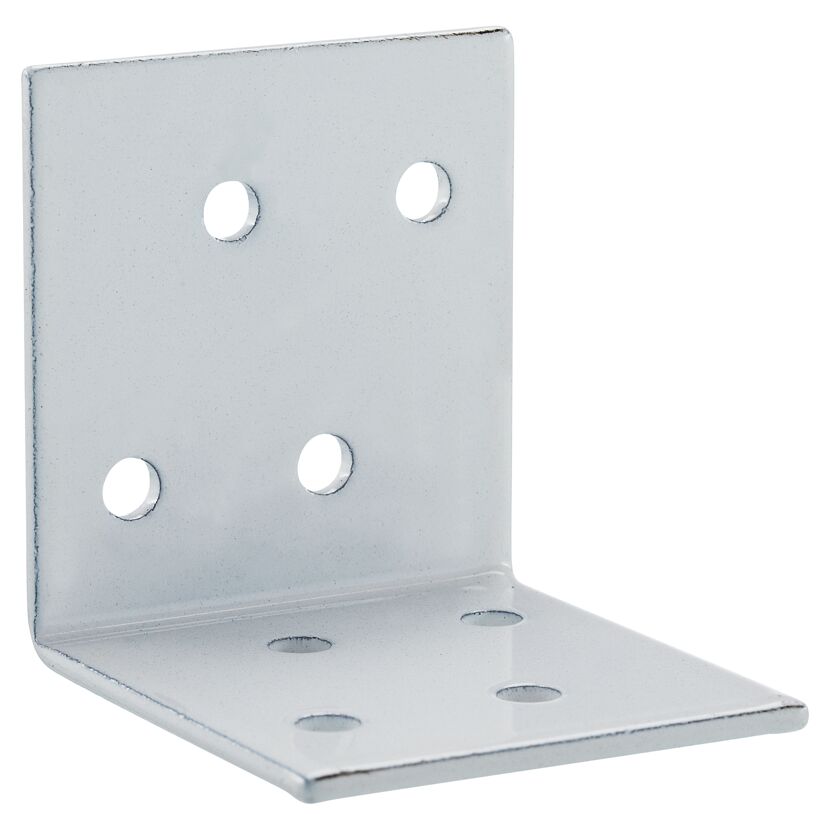 Weißer Winkelverbinder aus Metall