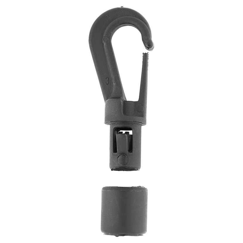 Patenthaken Kunststoff schwarz 47 mm