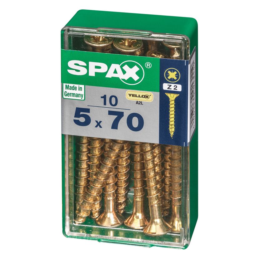 Senkkopfschrauben gelb verzinkt Ø 5 mm 10 Stück 70 mm