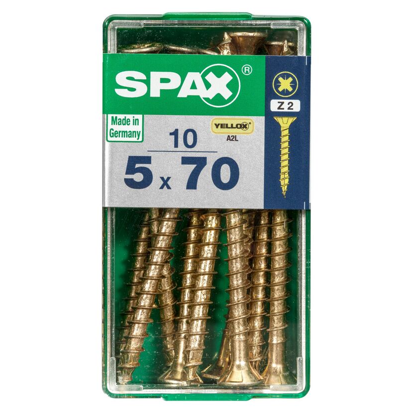 Senkkopfschrauben gelb verzinkt Ø 5 mm 10 Stück 70 mm