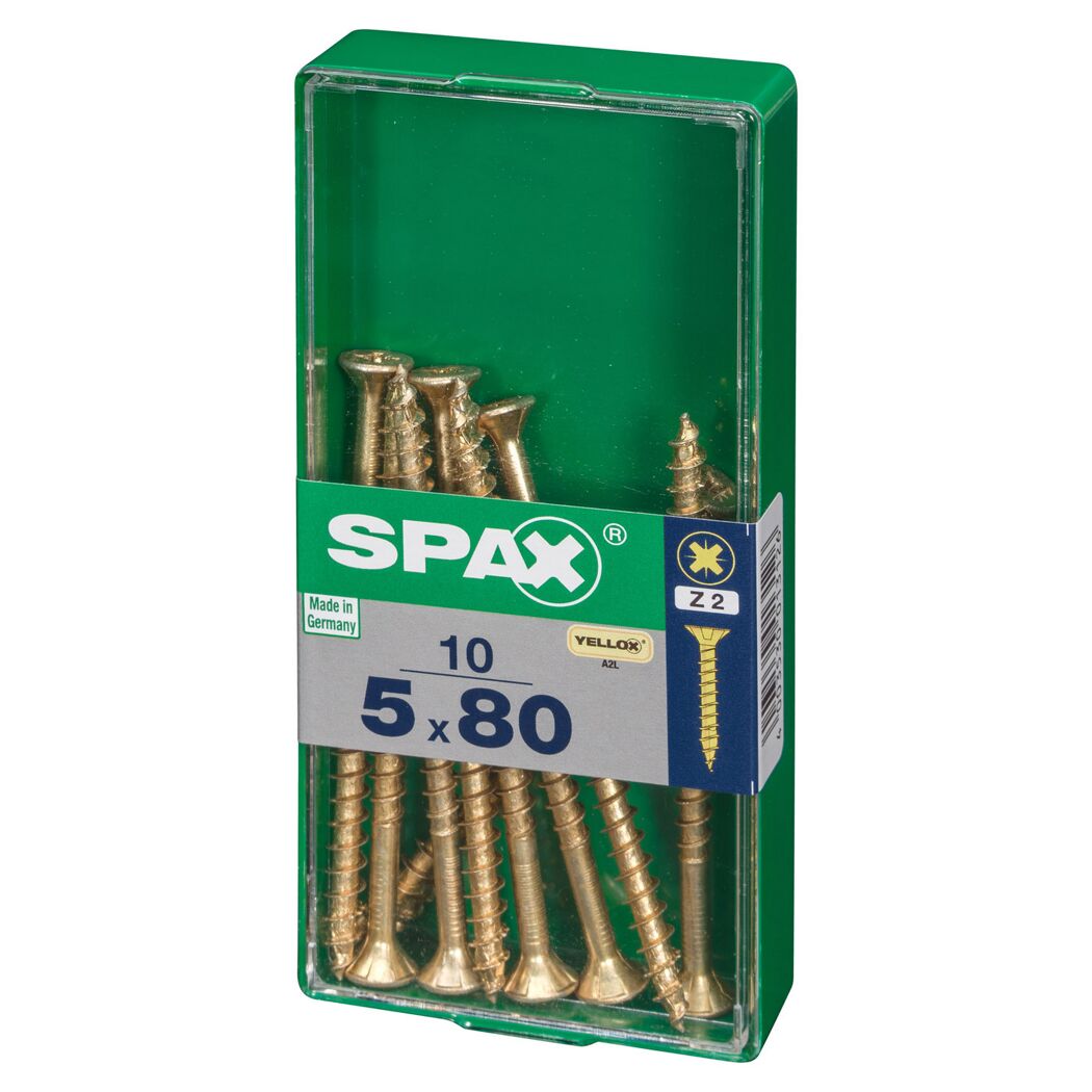 Senkkopfschrauben gelb verzinkt Ø 5 mm 10 Stück 80 mm