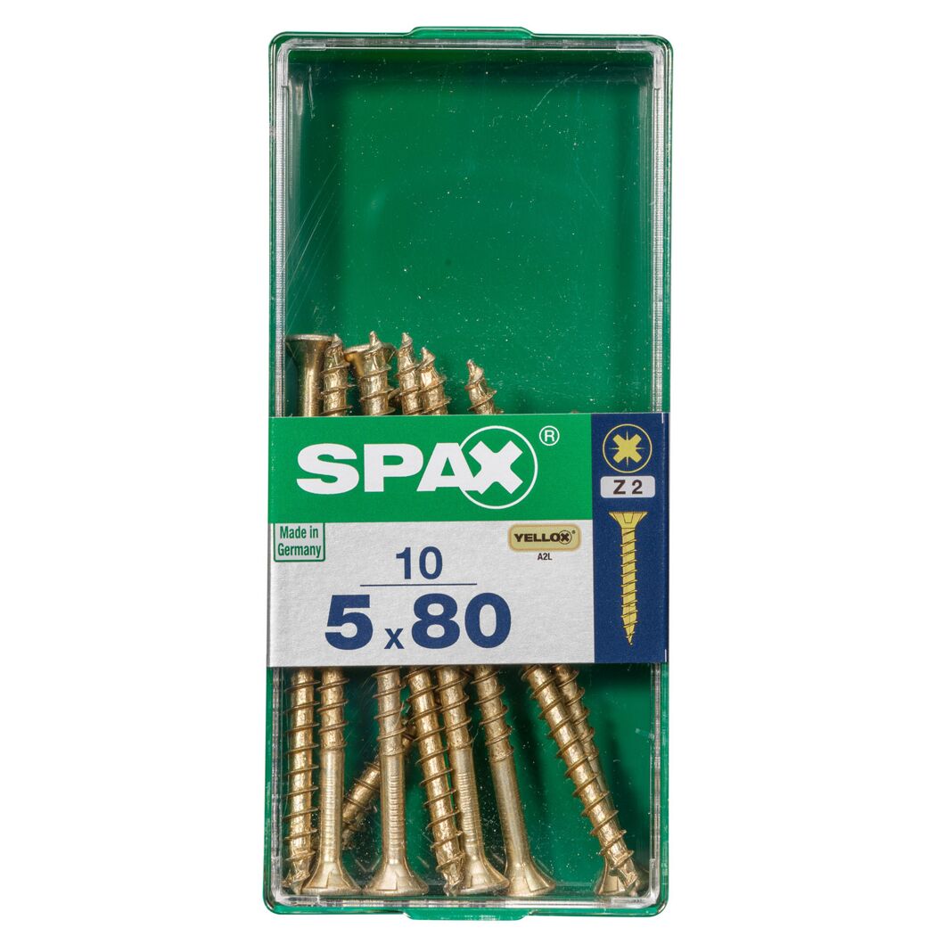 Senkkopfschrauben gelb verzinkt Ø 5 mm 10 Stück 80 mm