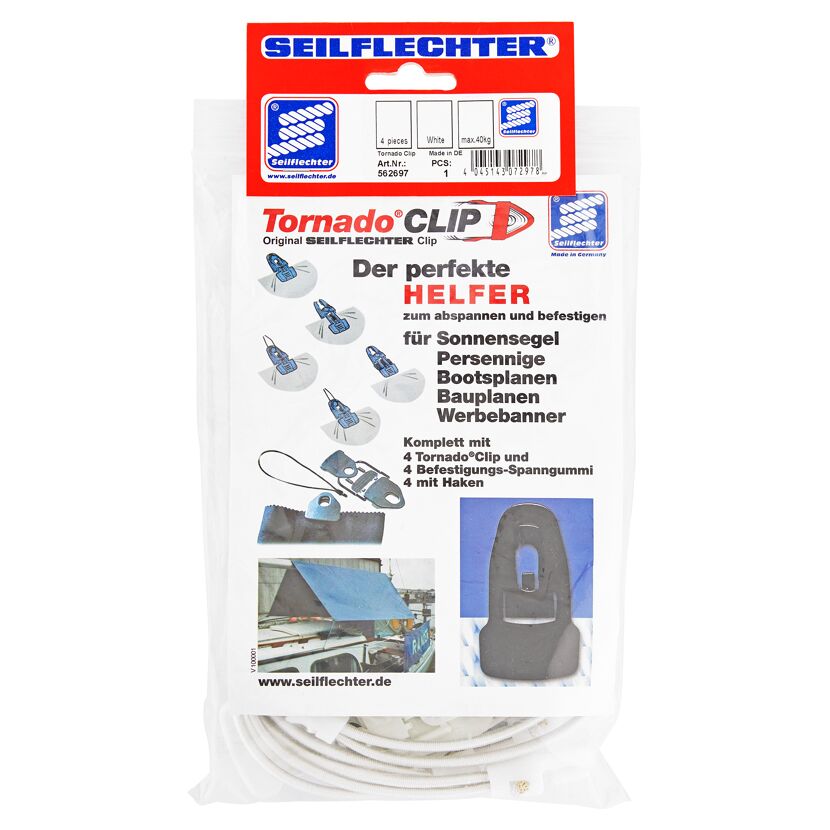 Befestigungsclips Tornado® 4 Stück weiß 40 kg