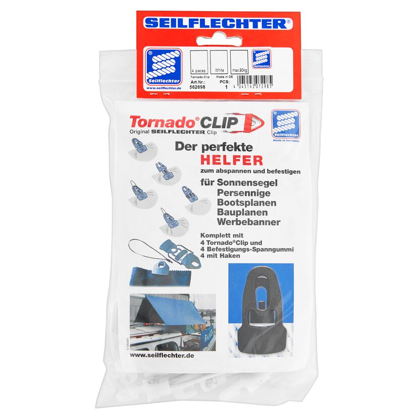 Befestigungsclips Tornado® 4 Stück weiß 90 kg