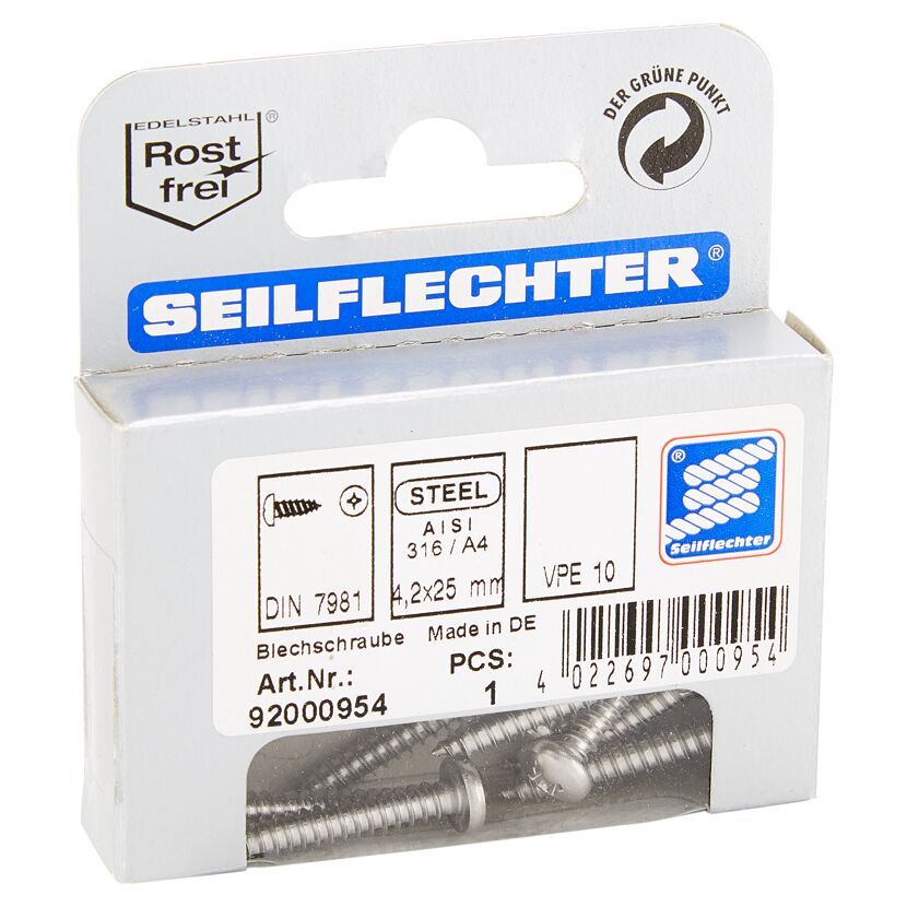 Blechschrauben PH Edelstahl Linsenkopf 4,2 x 25 mm 10 Stück