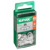 Weiße SPAX-Kappen in durchsichtiger Verpackung
