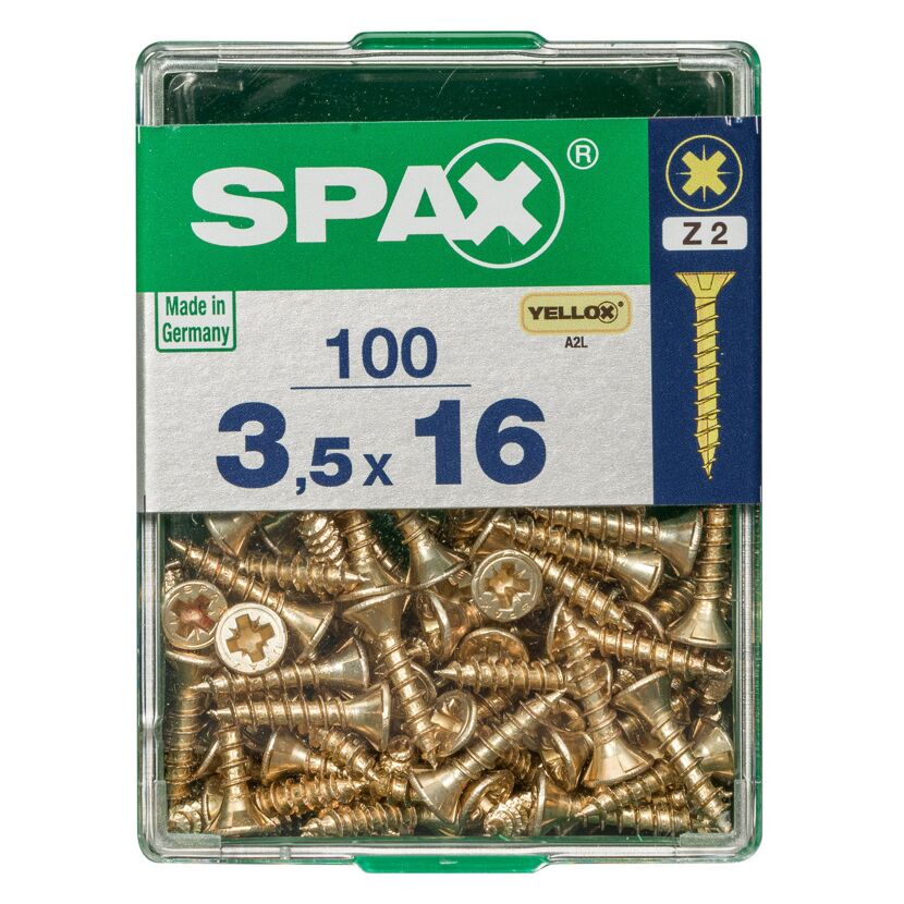 Senkkopfschrauben PZ2 Ø 3,5 x 16 mm 100 Stück