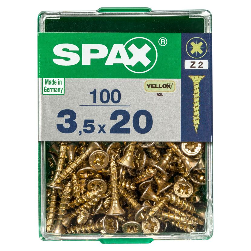 Senkkopfschrauben PZ2 Ø 3,5 x 20 mm 100 Stück