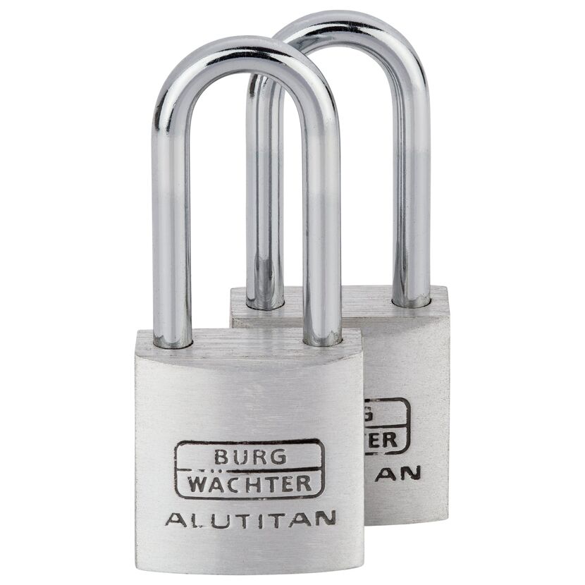 Zylinder-Vorhängschloss-Set 'Duo 770 20 26 SB' aluminiumfarben 2 cm 2 Stück