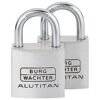 Zwei aluminiumfarbene BURG WÄCHTER ALUTITAN Vorhängeschlösser