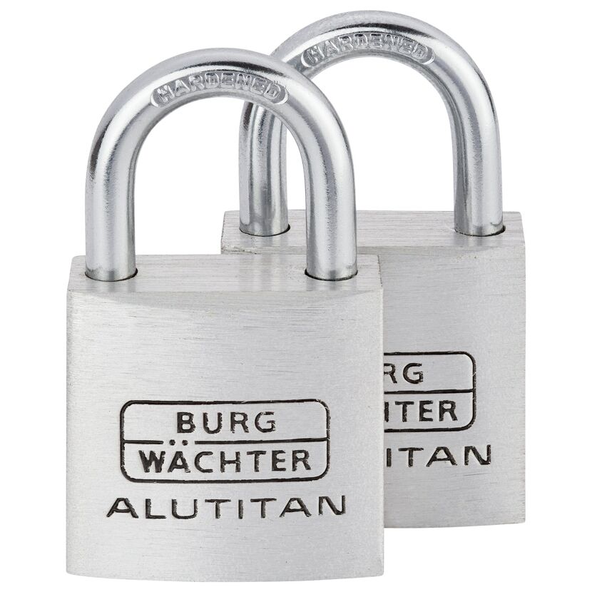 Zylinder-Vorhängschloss-Set 'Duo 770 30 SB' aluminiumfarben 2 cm 2 Stück