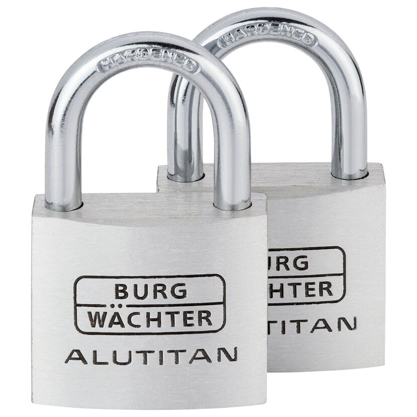 Zylinder-Vorhängschloss-Set 'Duo 770 40 SB' aluminiumfarben 4 cm 2 Stück