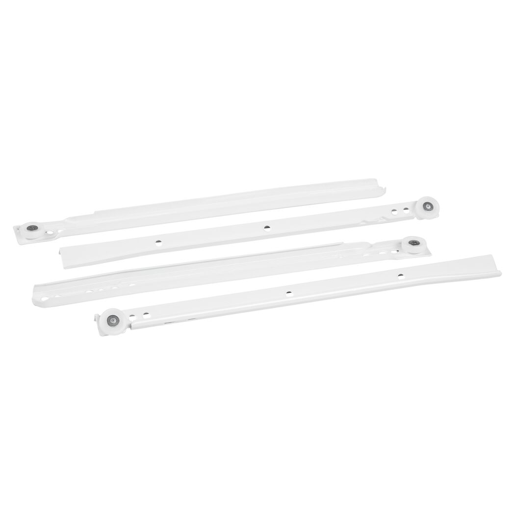 Rollschubführung Metall weiß 2 Stück 30 cm