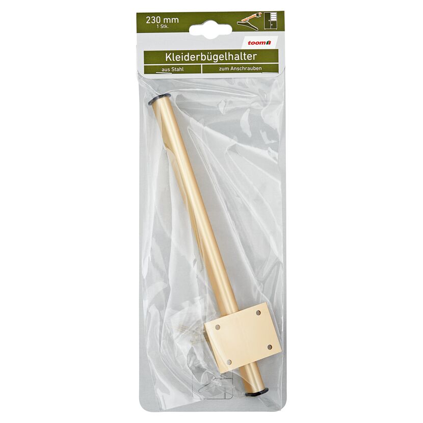Kleiderbügelhalter Stahl golden Ø 30 x 230 x 15 mm