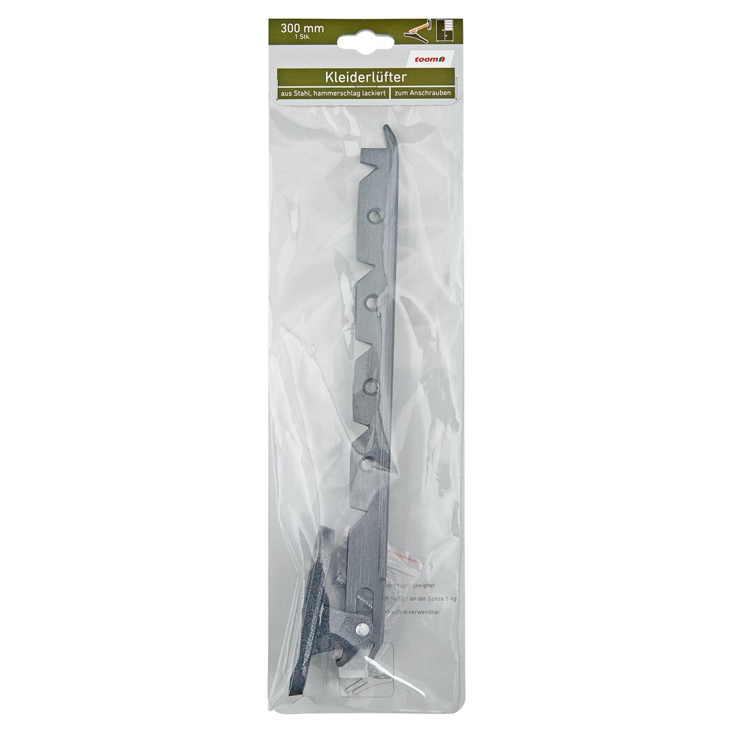 Kleiderlüfter Stahl grau 300 mm
