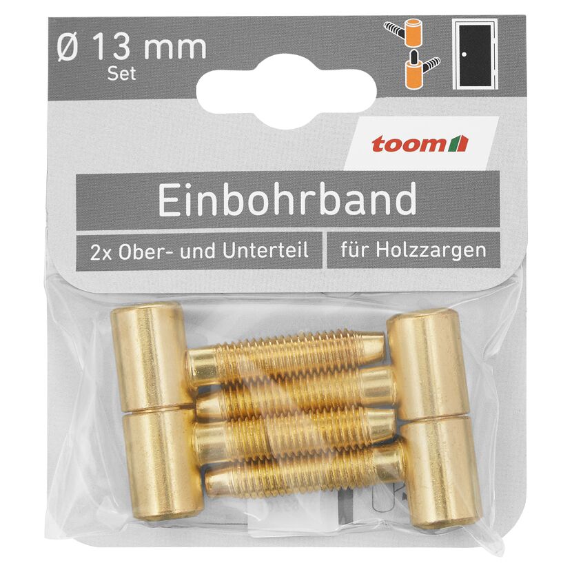 Einbohrband-Set Stahl vermessingt Ø 13 mm 4-tlg.
