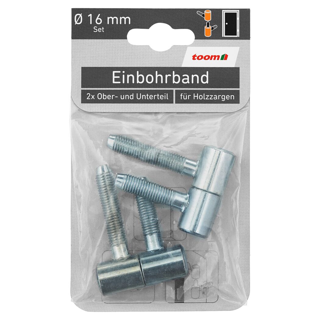 Einbohrband verzinkt 16 mm, 2 Sets, toom