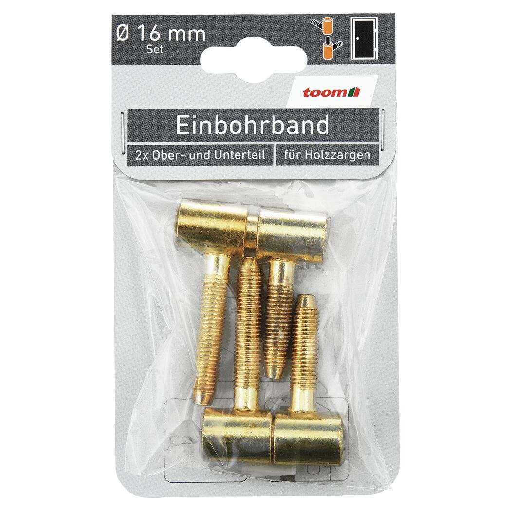 Einbohrband-Set Stahl vermessingt Ø 16 mm 4-tlg.
