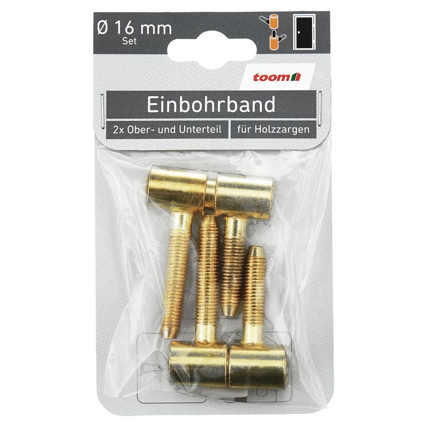 Einbohrband-Set Stahl vermessingt Ø 16 mm 4-tlg.