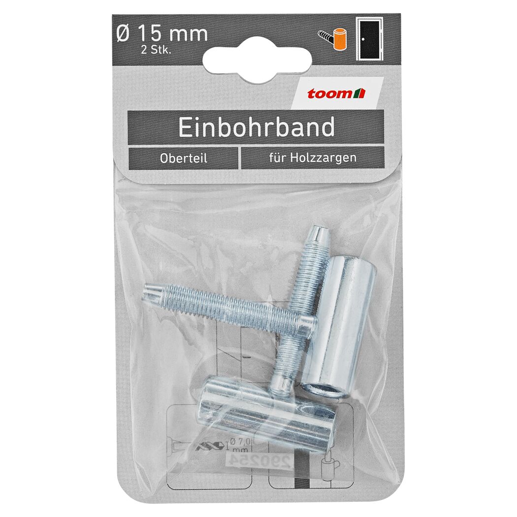 Zwei verzinkte Einbohrbänder in Verpackung